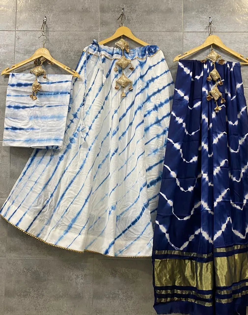 Party Wear Pure Shibori Chaniya Choli with Heavy Gaji Both Side Lagdi Patta Duptta Anant Tex Exports Private Limited