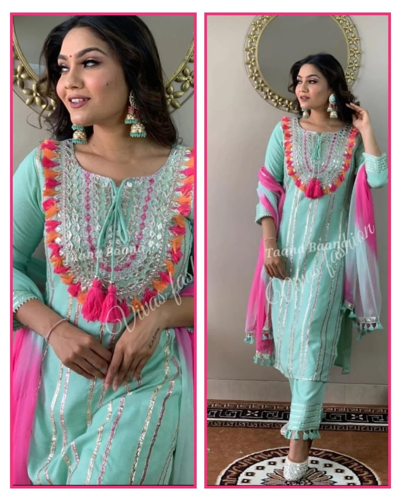 Party Wear Designer Kurti with Pent Gotta Patti Work Anant Tex Exports Private Limited