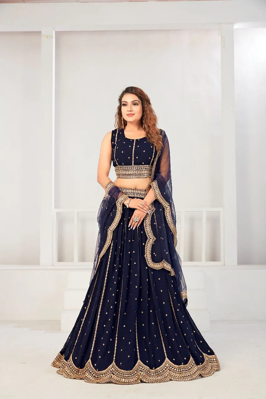 Party Wear Exclusive Designer Viscose Georgette Lehenga Choli Anant Tex Exports Private Limited