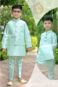 Party Wear Kids Kurta-Koti-Pyjama Set Anant Tex Exports Private Limited