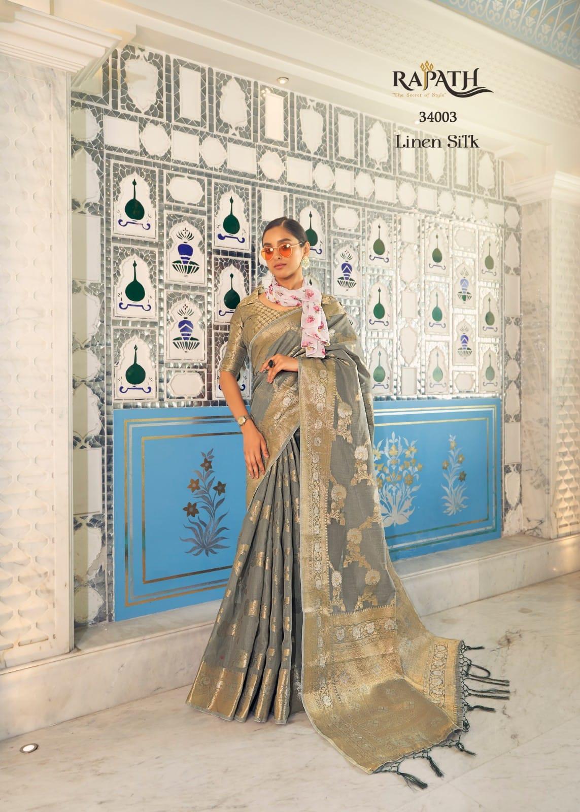 Rajpath Pure Allin Linen Saree - Anant Exports