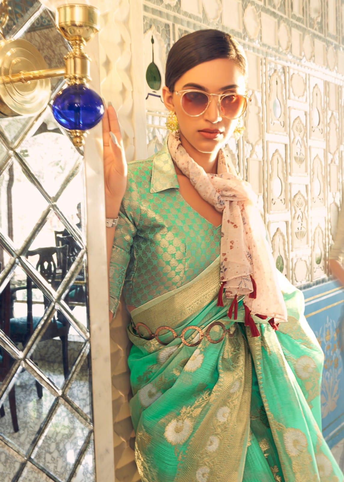 Rajpath Pure Allin Linen Saree - Anant Exports