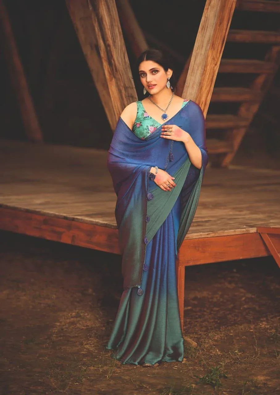 Partywear Chiffon Saree S.R Aruna Anantexports