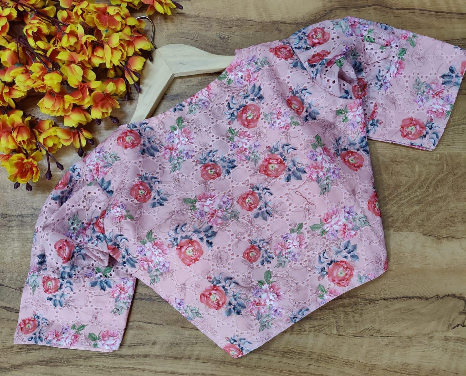 Hakooba Puff Sleeves With Digital Print Blouse - Anant Exports