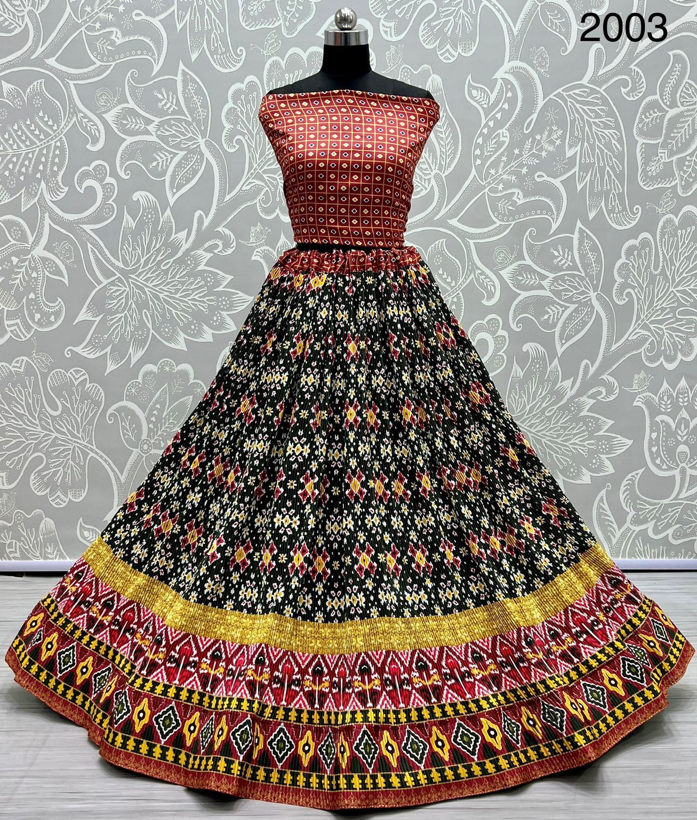Traditional Navratri Satin Silk Lehenga Choli - Anant Exports