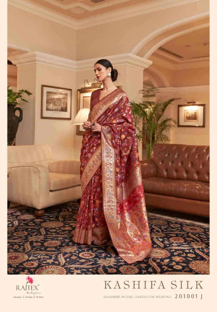 RajTex Kashifa Pure Kashmiri Modal Weaving Saree Anant Tex Exports Private Limited