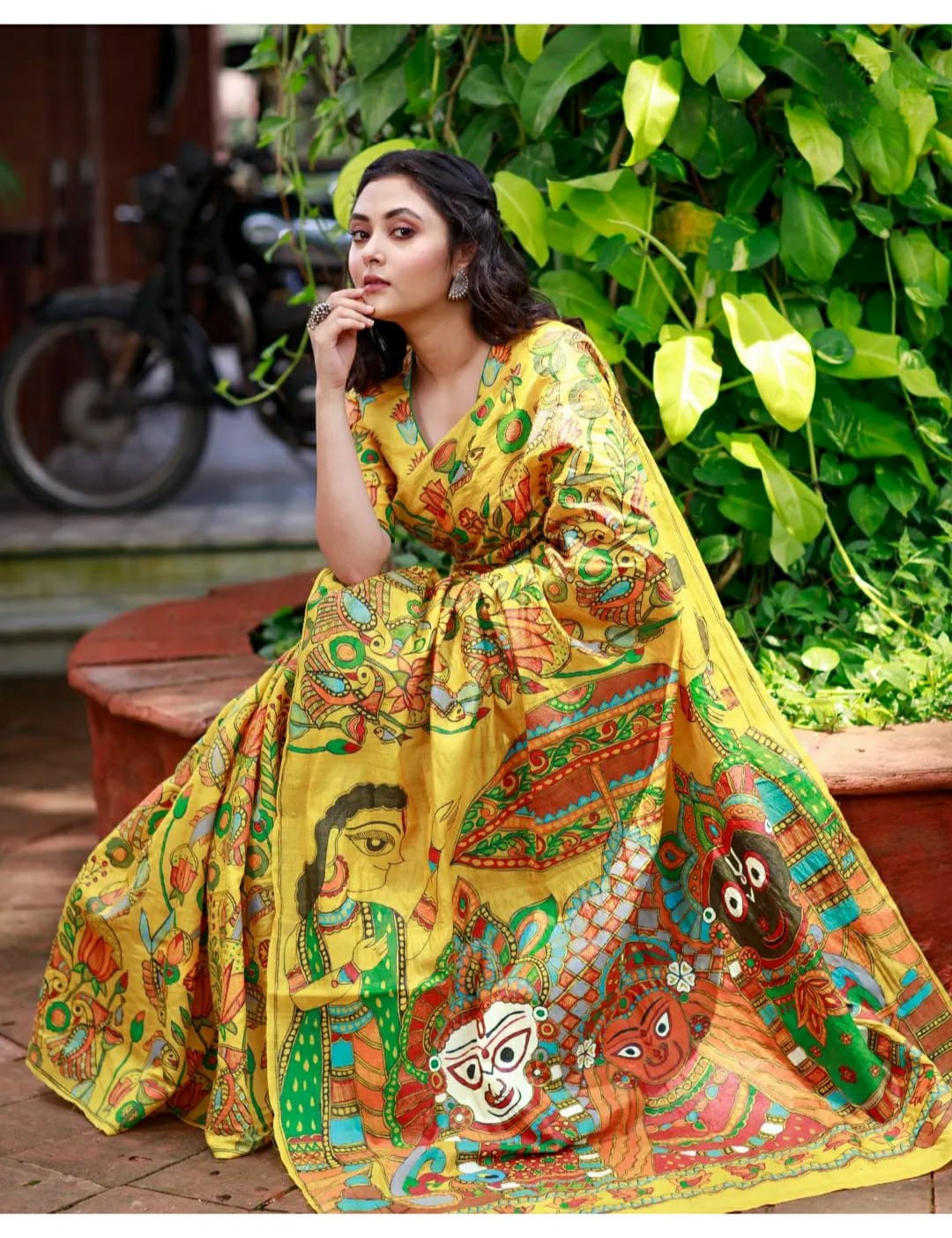 Party Wear Kalamkari Digital Print Saree Anant Tex Exports Private Limited