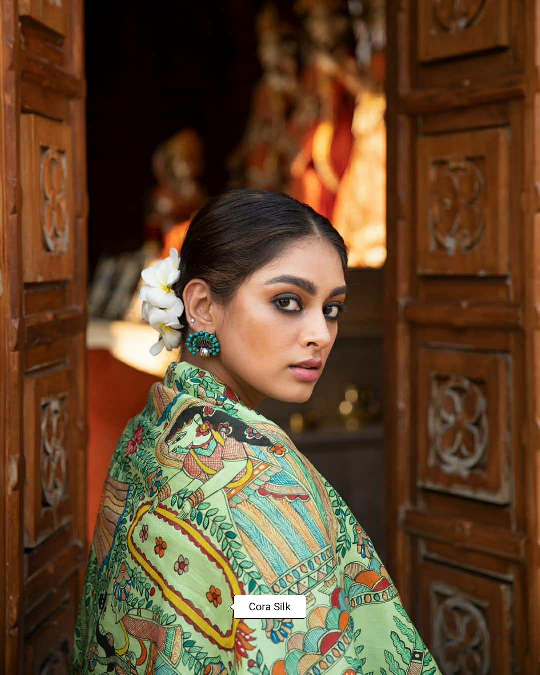 Party Wear Kalamkari Digital Print Saree Anant Tex Exports Private Limited