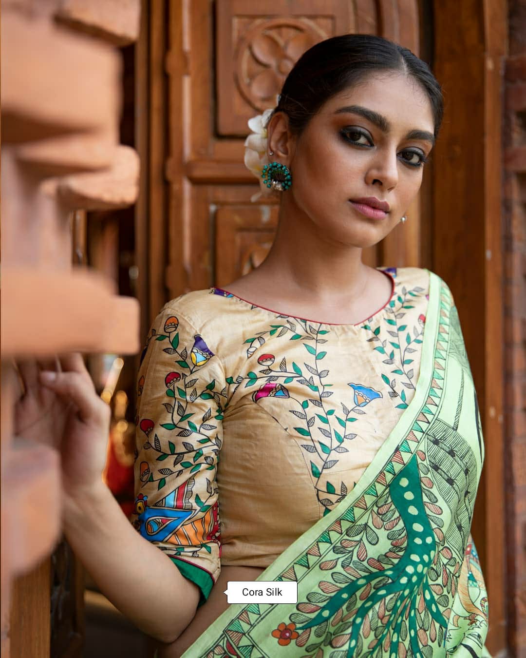 Party Wear Kalamkari Digital Print Saree Anant Tex Exports Private Limited