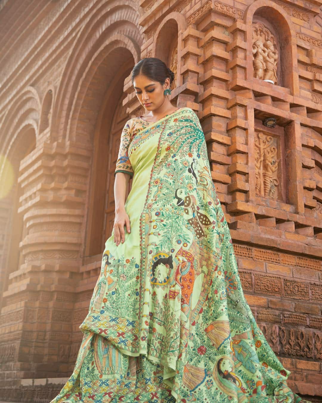 Party Wear Kalamkari Digital Print Saree Anant Tex Exports Private Limited