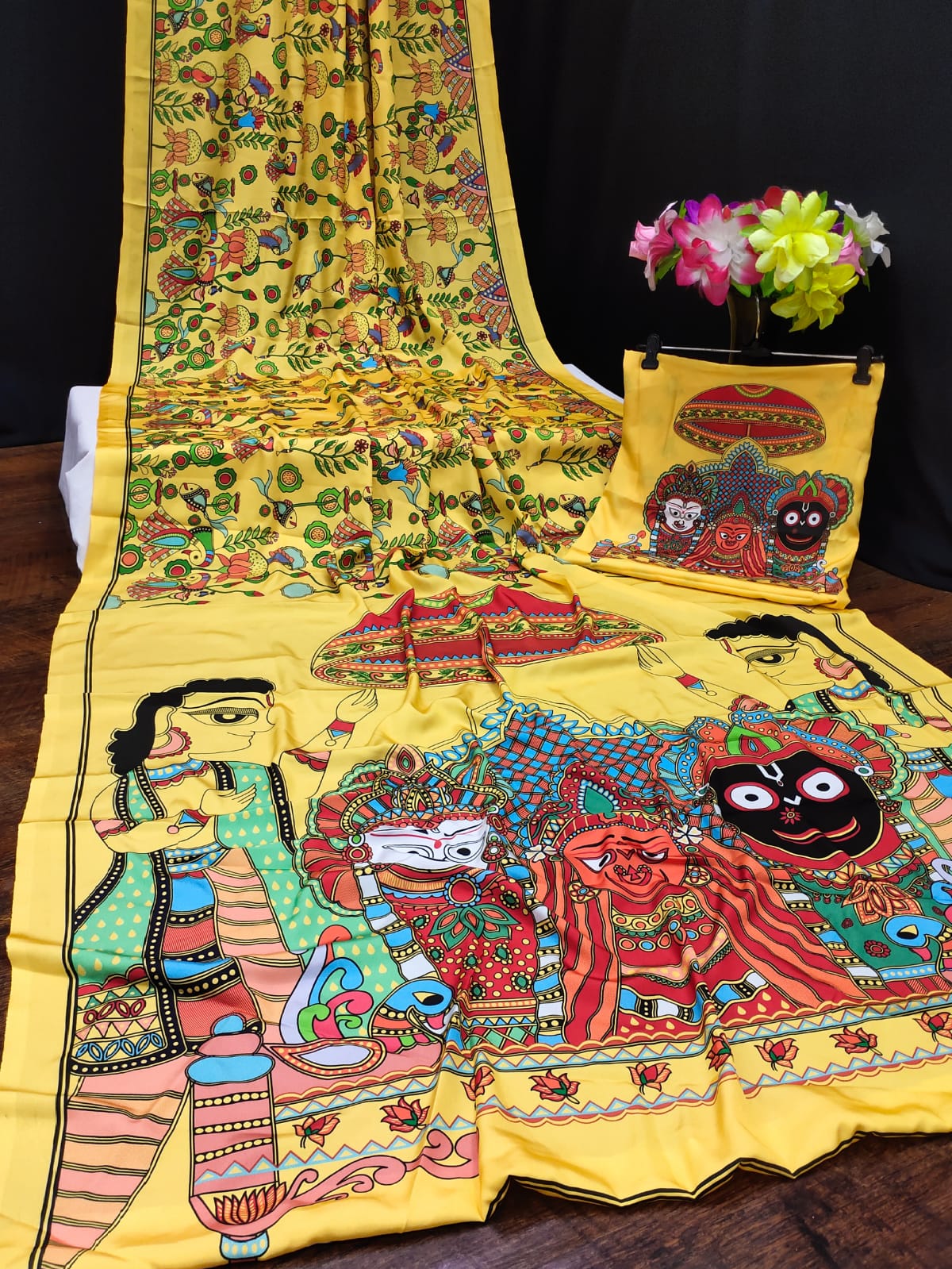 Party Wear Kalamkari Digital Print Saree Anant Tex Exports Private Limited