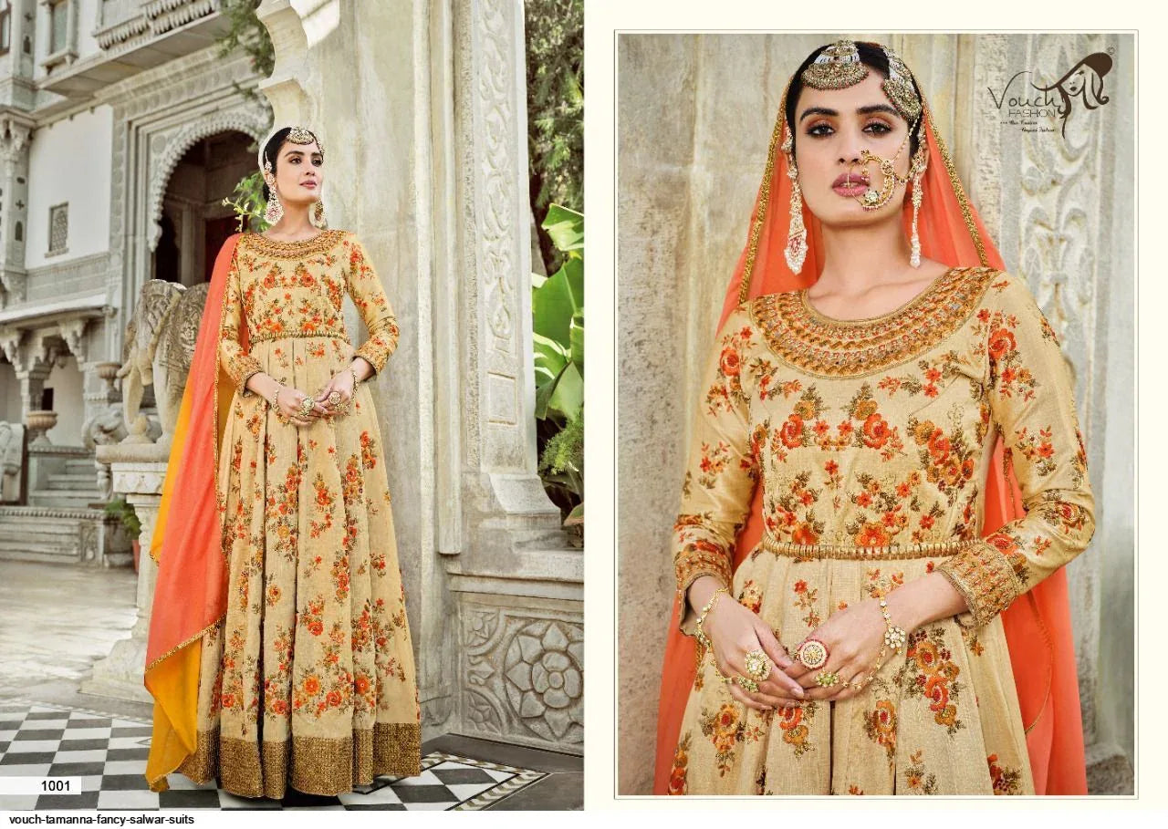 Vouch Tamanna 1001-1007 Series Salwar Kameez With Heavy Look and Beautifull Embroidered Designer Full Stitched Suite