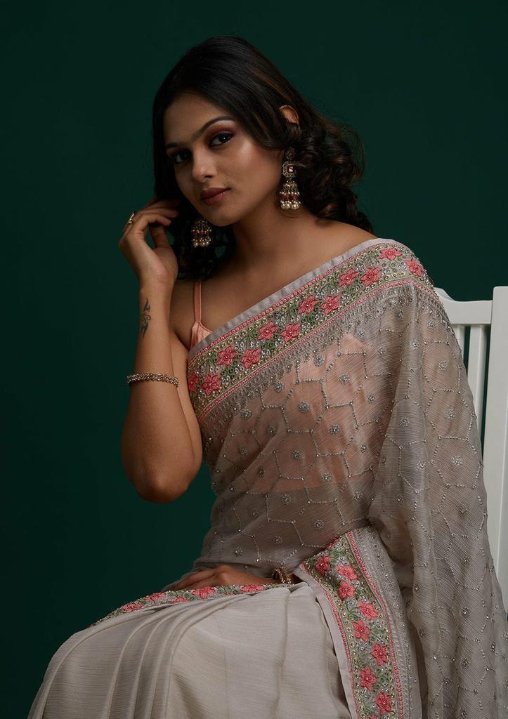 Rasmalai Pure Georgette Silk Saree Anant Tex Exports Private Limited