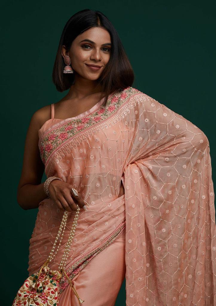Rasmalai Pure Georgette Silk Saree Anant Tex Exports Private Limited