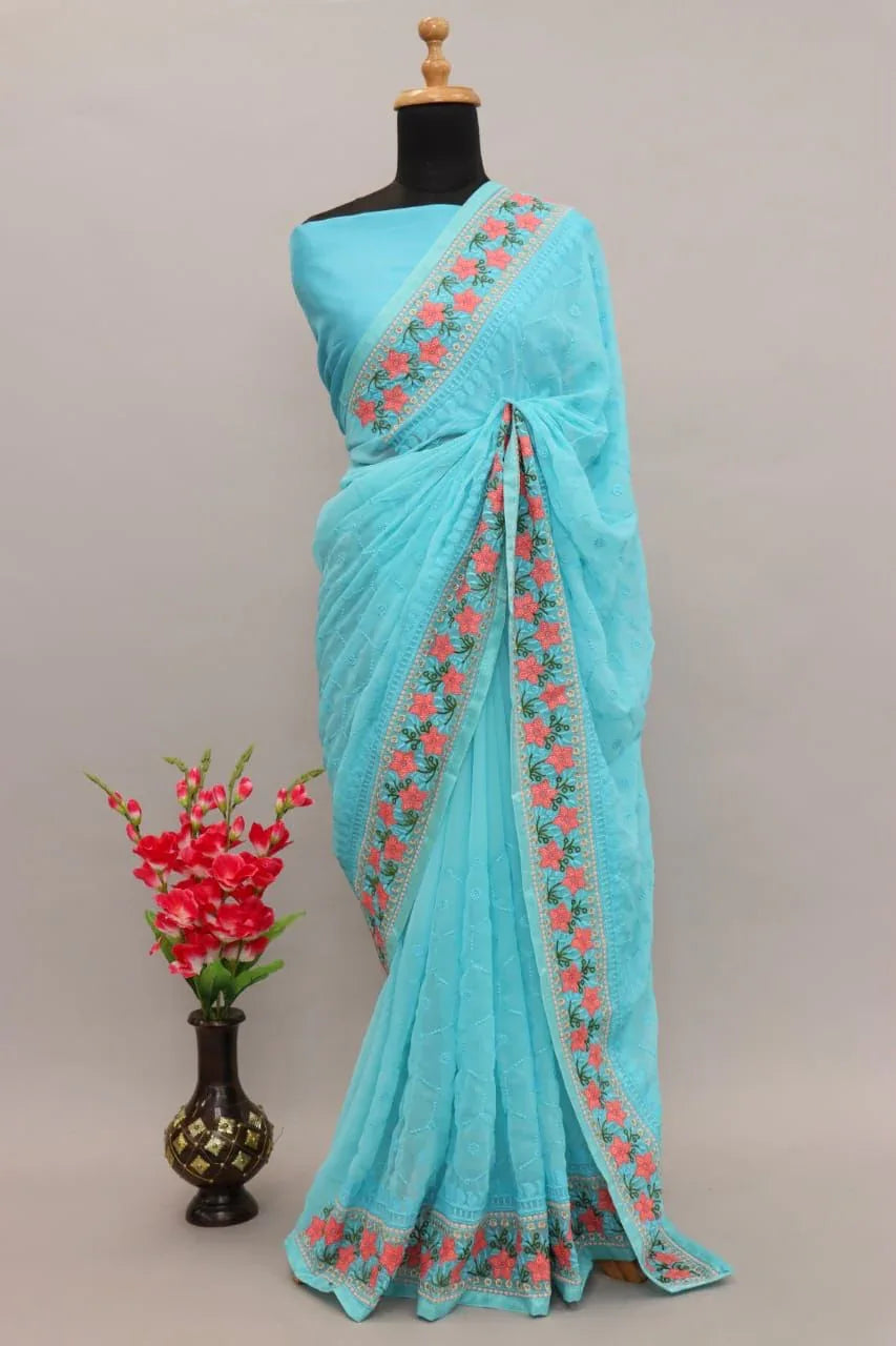 Rasmalai Pure Georgette Silk Saree Anant Tex Exports Private Limited