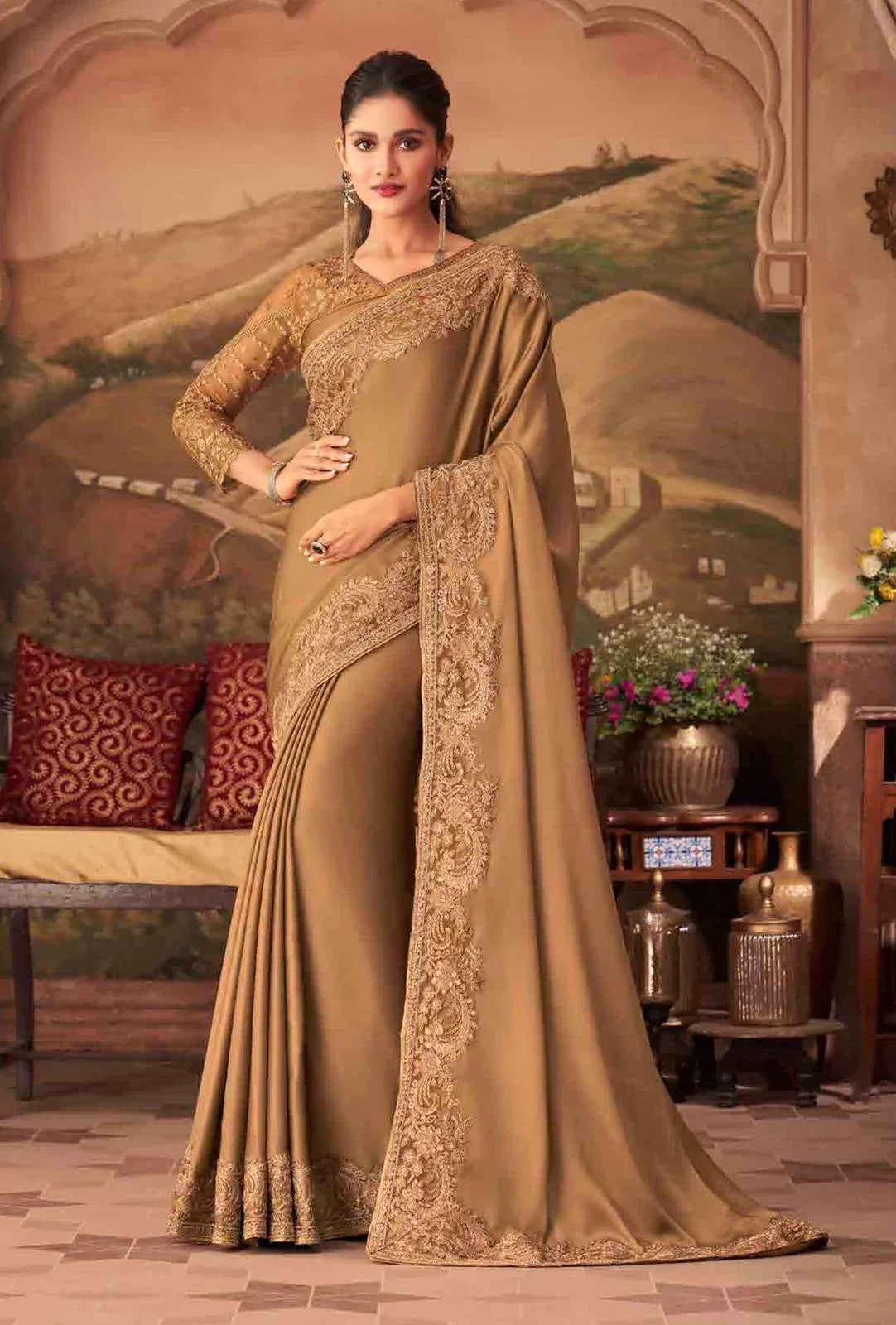 Sandal wood silk Designer Wedding Fancy Sarees Designer 27-35 Anant Tex Exports Private Limited