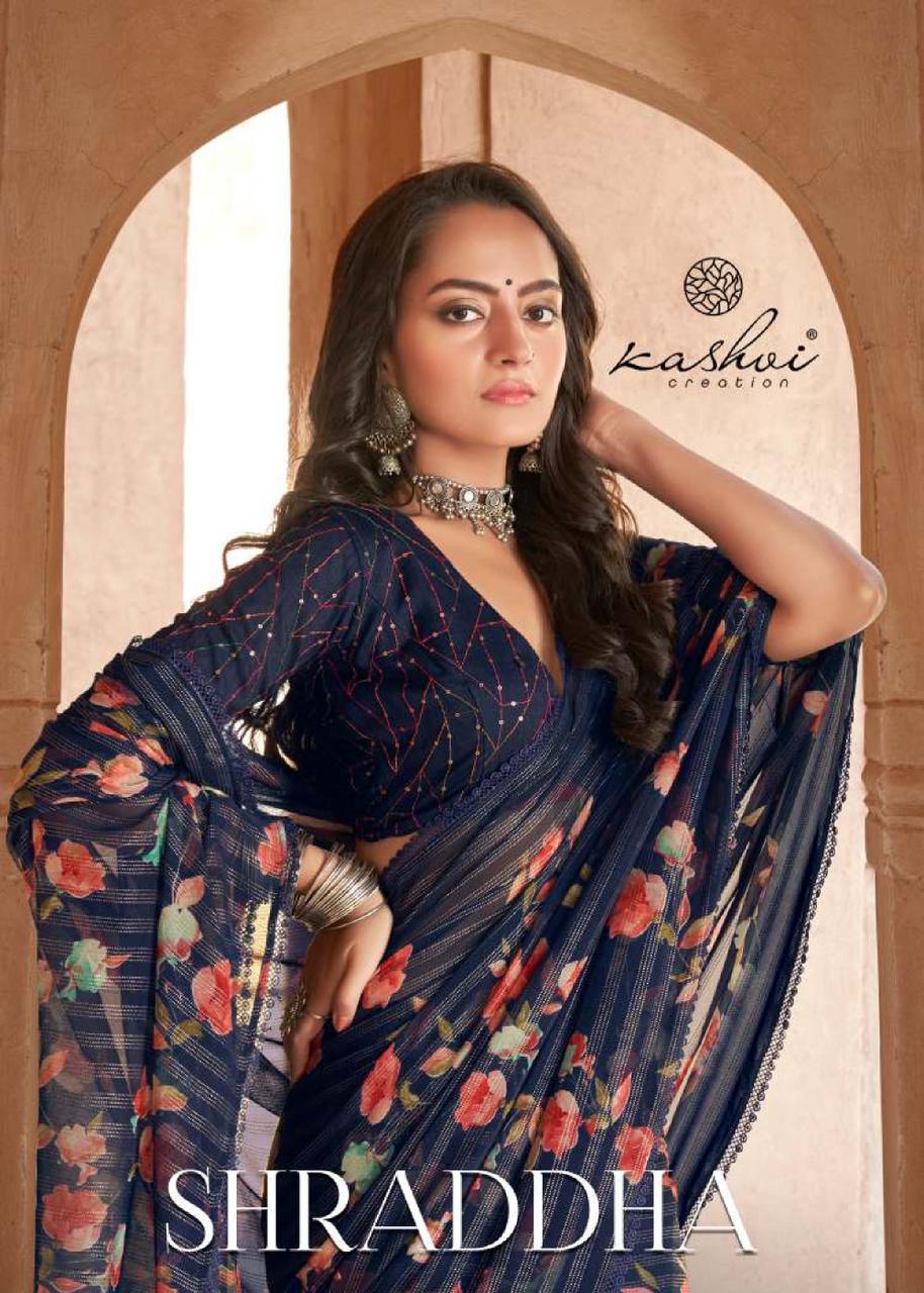 Pure Georgette Saree LT Shraddha Anant Tex Exports Private Limited