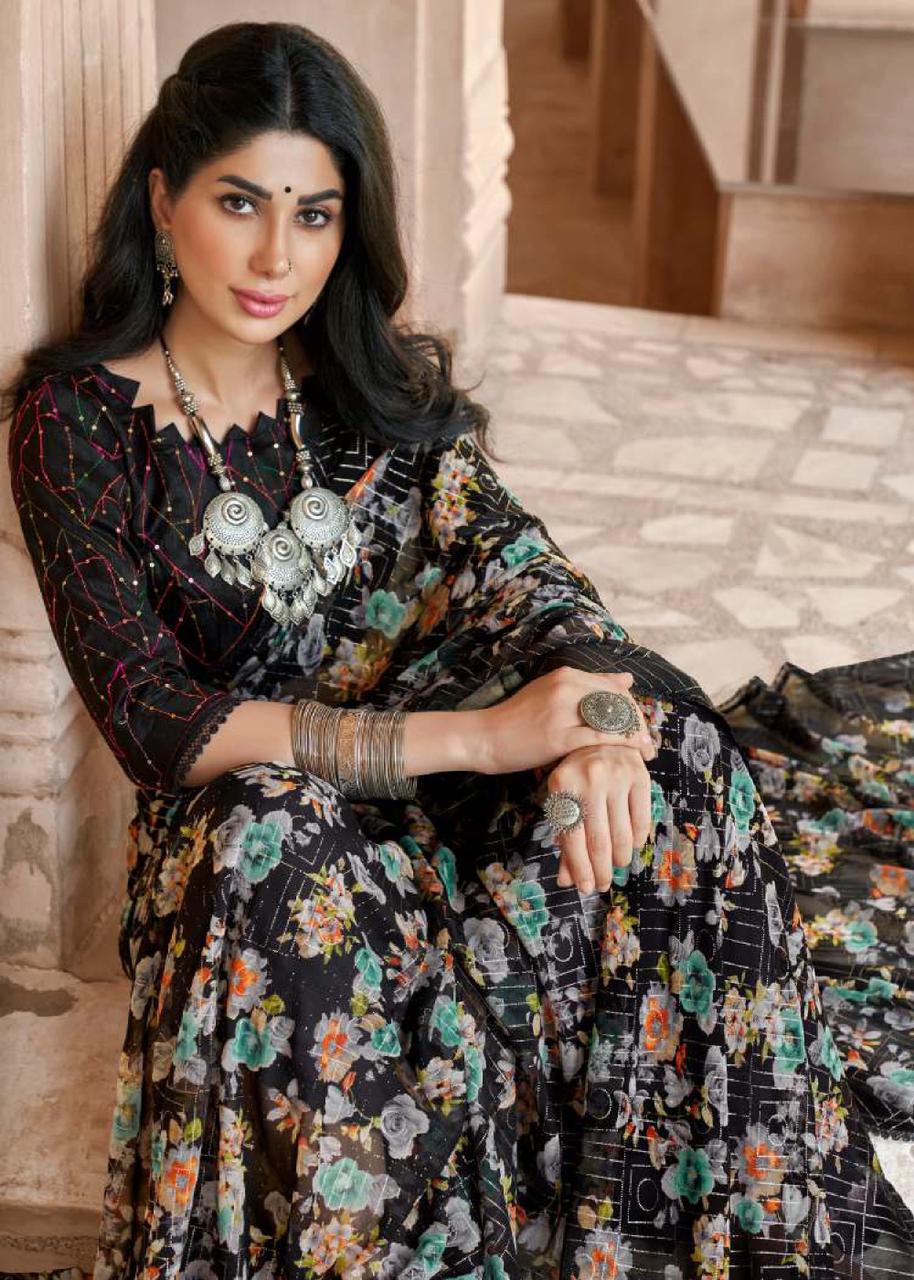 Pure Georgette Saree LT Shraddha Anant Tex Exports Private Limited