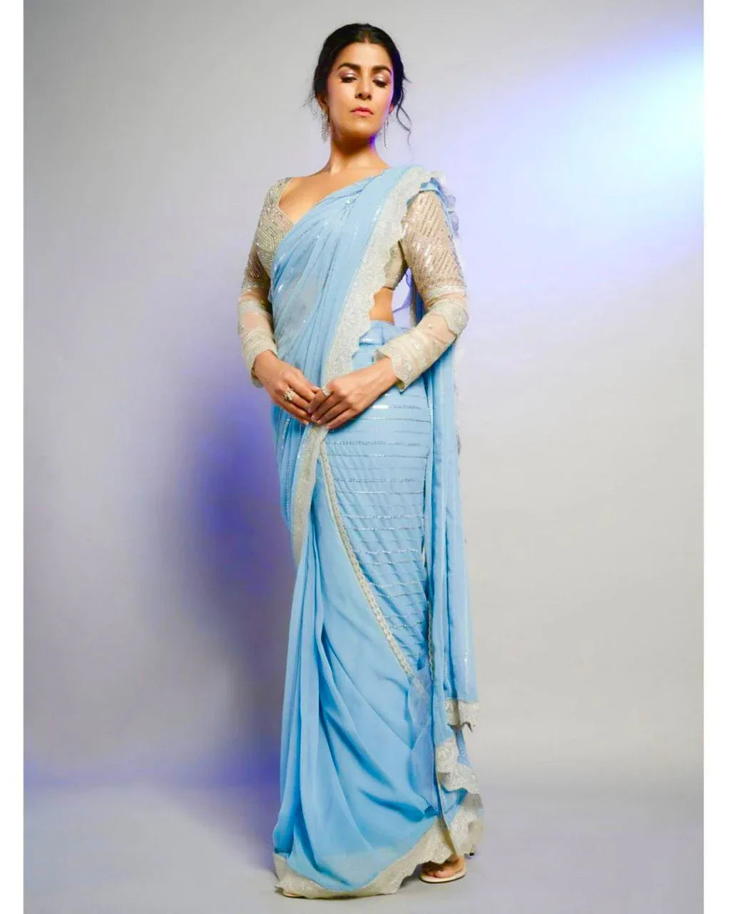 Beautiful Party Wear Pure Georgette With Sequnce Sarees Anant Tex Exports Private Limited