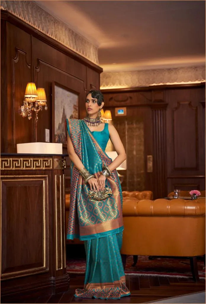 RAJTEX KAZAH SILK IKKAT BORDER SAREE Anant Tex Exports Private Limited