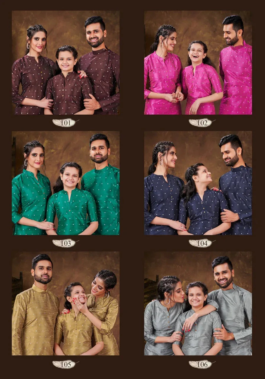 Family Combo Couple Dress Gents Ladies With Daughter Dress Anant Tex Exports Private Limited