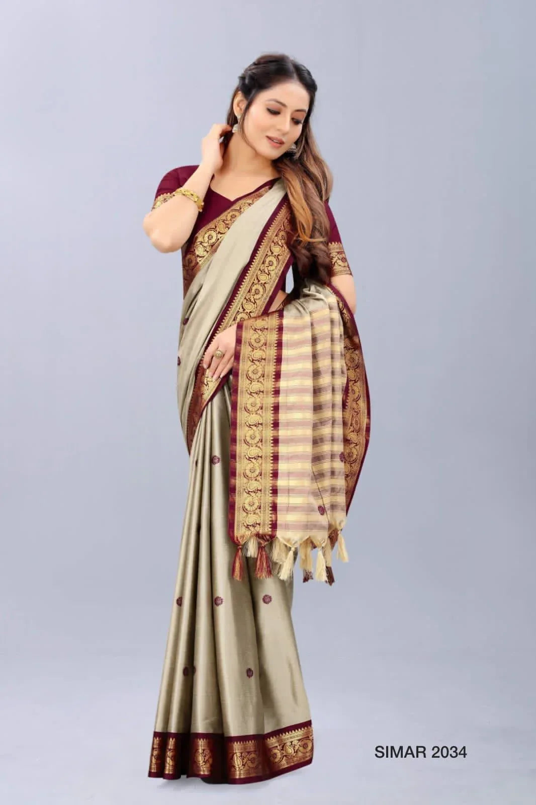 SIMAR -1 D.NO 2034 TO 2039 COTTON SILK SAREE Anant Tex Exports Private Limited