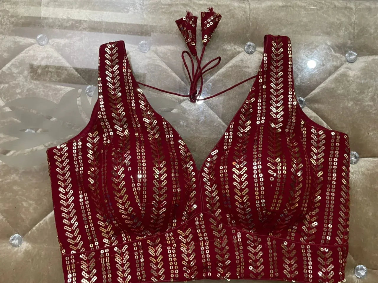 Readymade Beautiful Tone to Tone Machine Sequence Work Blouse Anant Tex Exports Private Limited