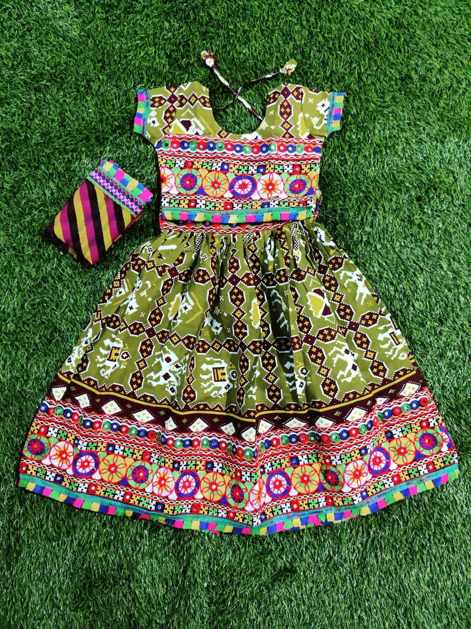 Navratri Traditional full embroidery gher Lehenga for kids Anant Tex Exports Private Limited