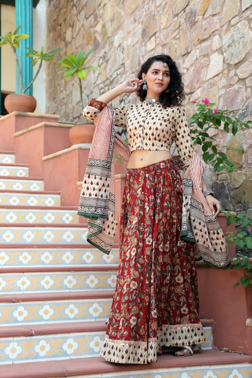 Designer Top & skirt Printed Lehenga Anant Tex Exports Private Limited
