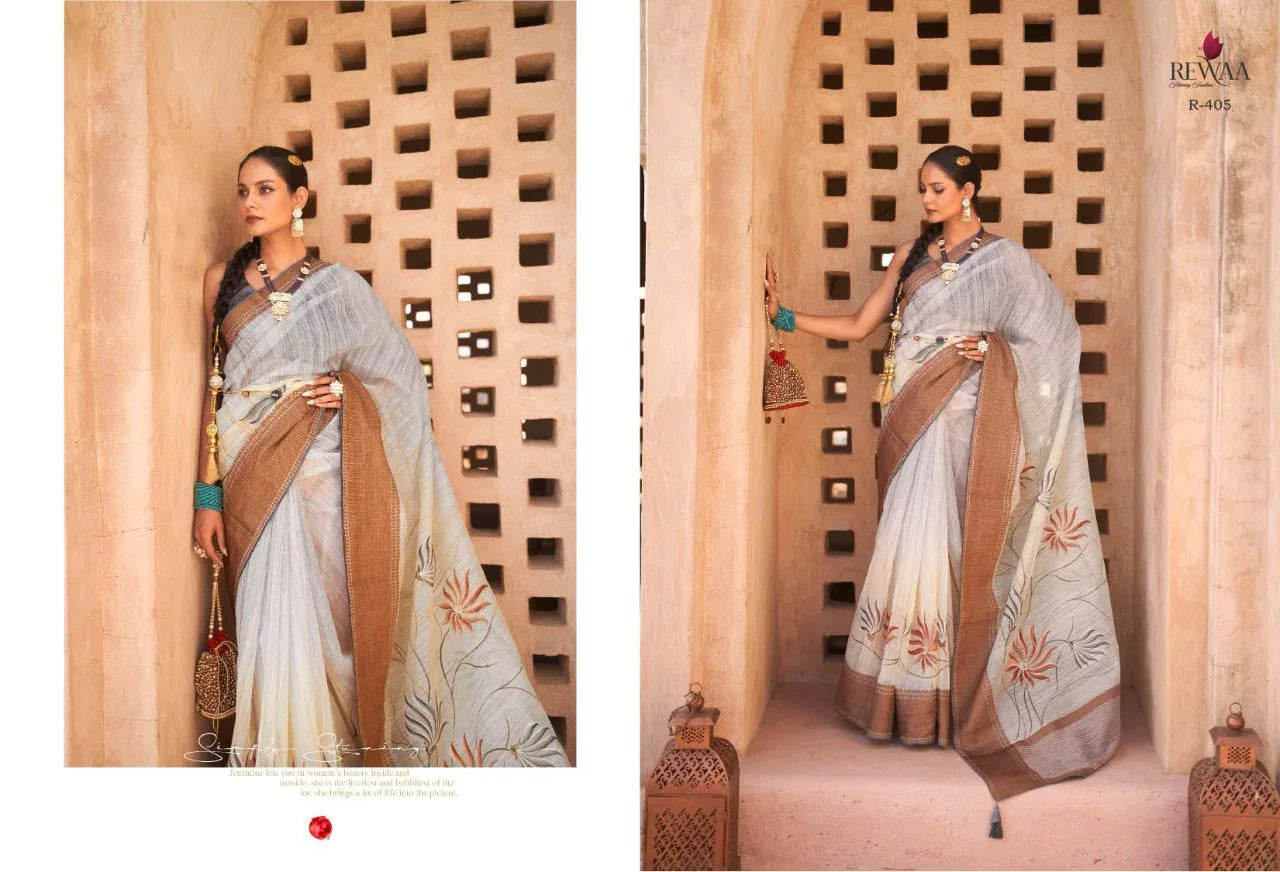 REVAA SANGINI R-398 SERIES TISSUE COTTON SAREE Anant Tex Exports Private Limited