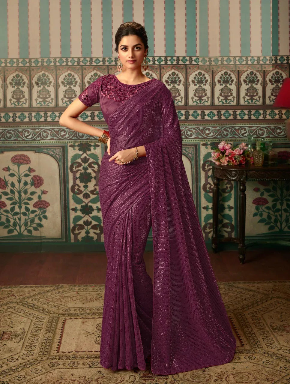 Heavy Georgette With Sequence Saree Anant Tex Exports Private Limited