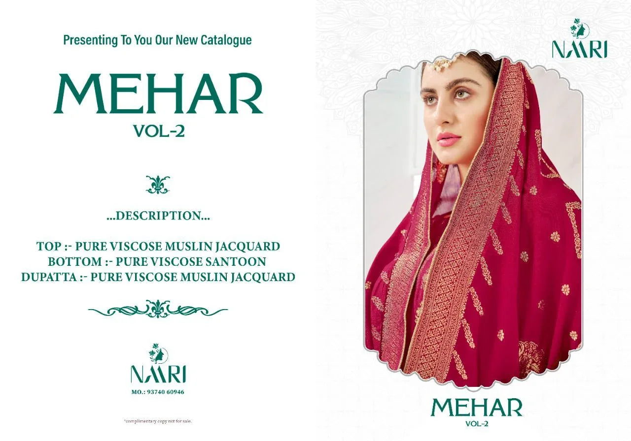 NAARI MEHAR VOL.2 PURE MUSLIN JACARD SUIT Anant Tex Exports Private Limited