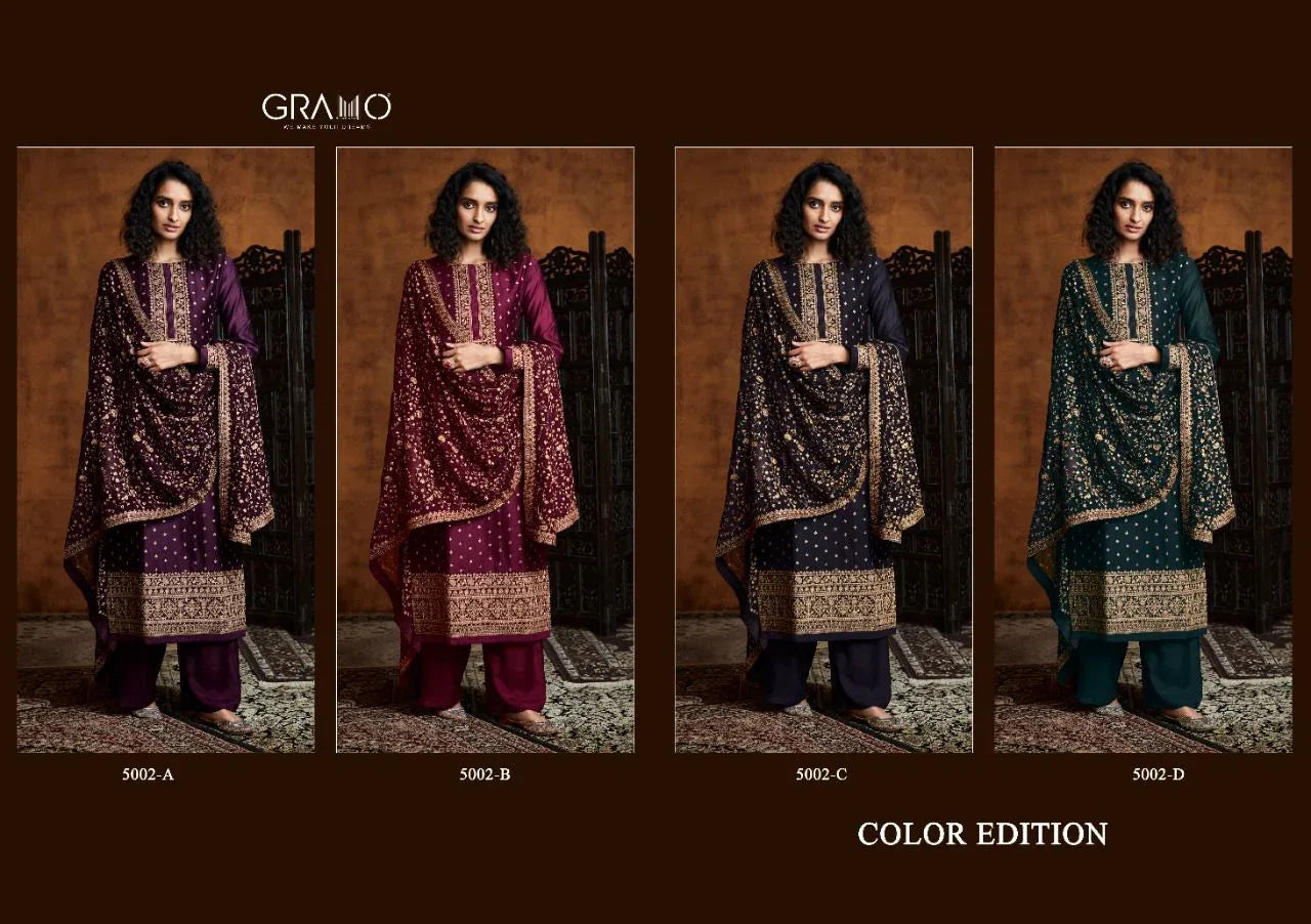 Gramo Color Edition Designer Heavy Fox Georgette Salwar Suits Collection Anant Tex Exports Private Limited