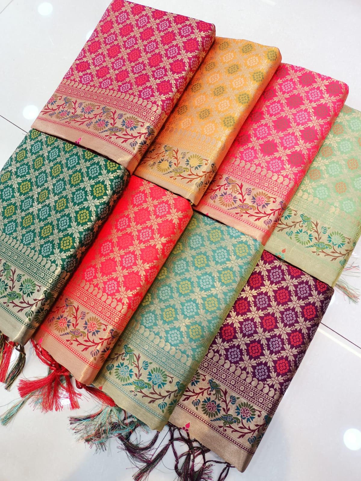 Bandhani With Paithani Pallu Pure Silk Handloom Saree Anant Tex Exports Private Limited