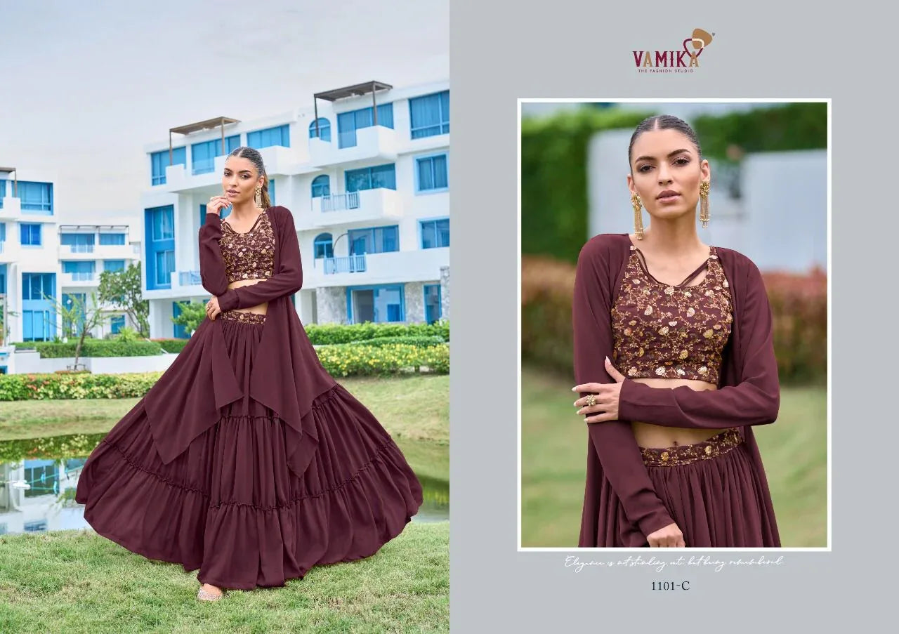 VAMIKA ATTRACTION NEW RANGE OF LEHNGA CHOLI WITH KOTI COLLECTION Anant Tex Exports Private Limited
