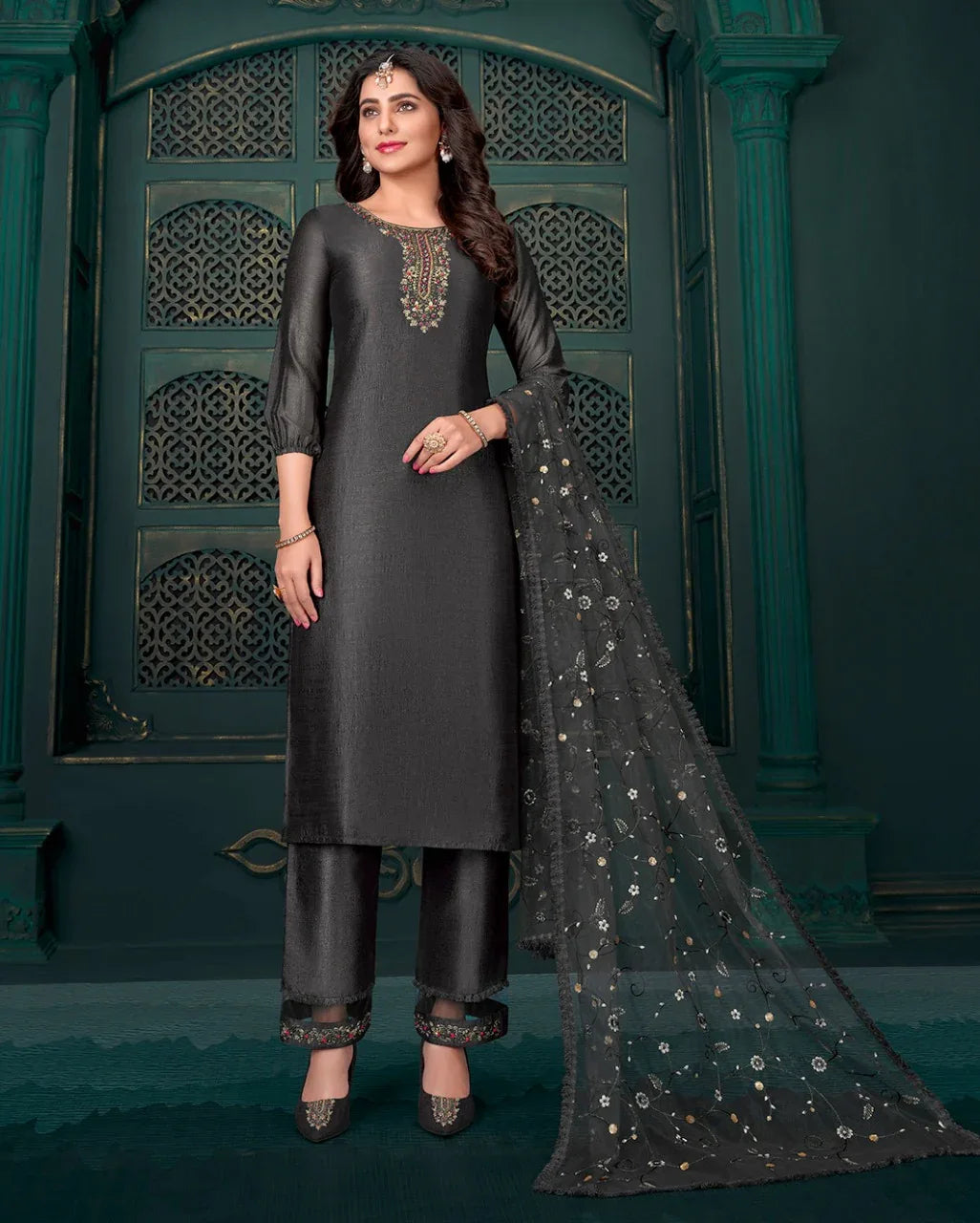 Lily And Lali Maria 9 Heavy Handwork Kurti With Bottom Dupatta Anant Tex Exports Private Limited