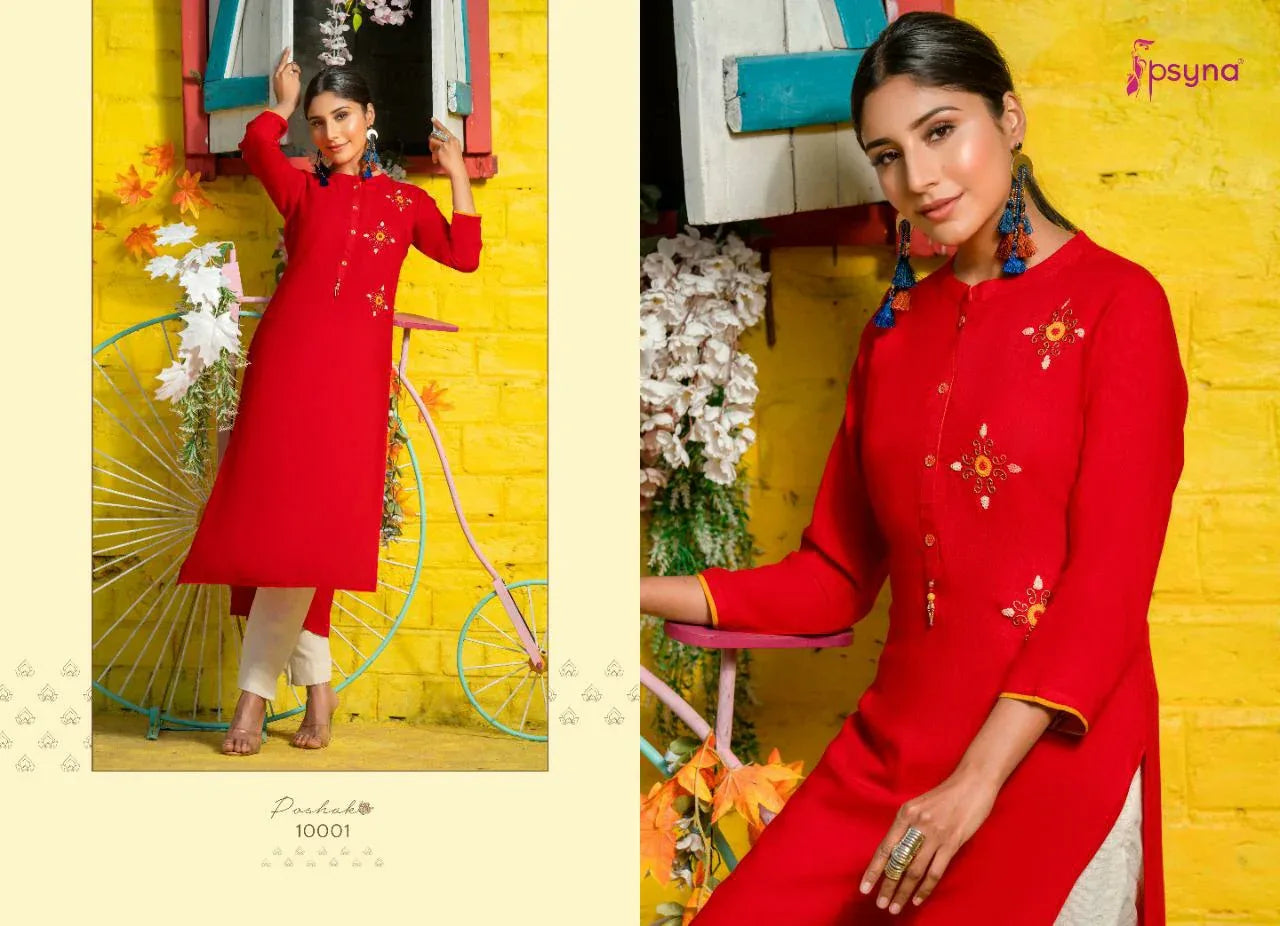 Psyna Poshak 10 Rayon Designer Festive Wear Kurti Anant Tex Exports Private Limited