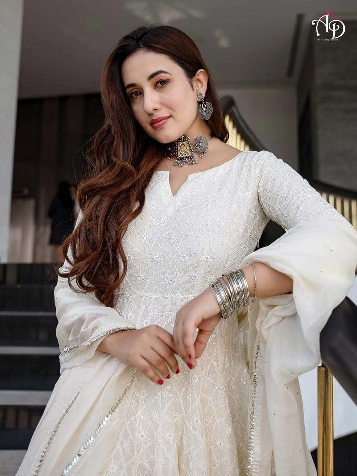 ANARKALI CHIKAN SEQUINS GOWN WITH DUPATTA Anant Tex Exports Private Limited