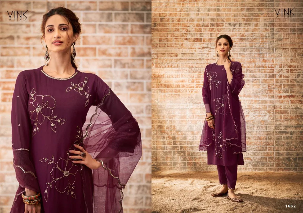 Vink Zia By Vista Lifestyle Designer Work Readymade Suit Collection Anant Tex Exports Private Limited