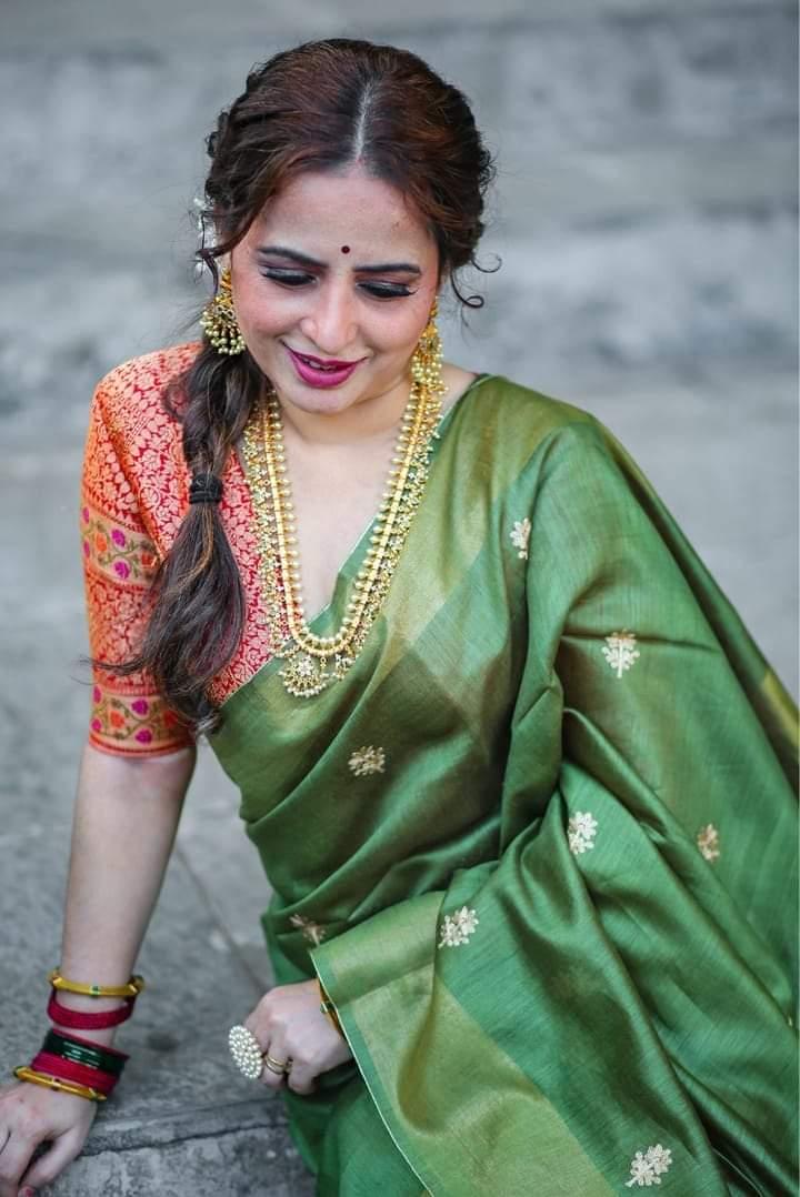 Pure Tussar Embroidery Silk Saree Anant Tex Exports Private Limited