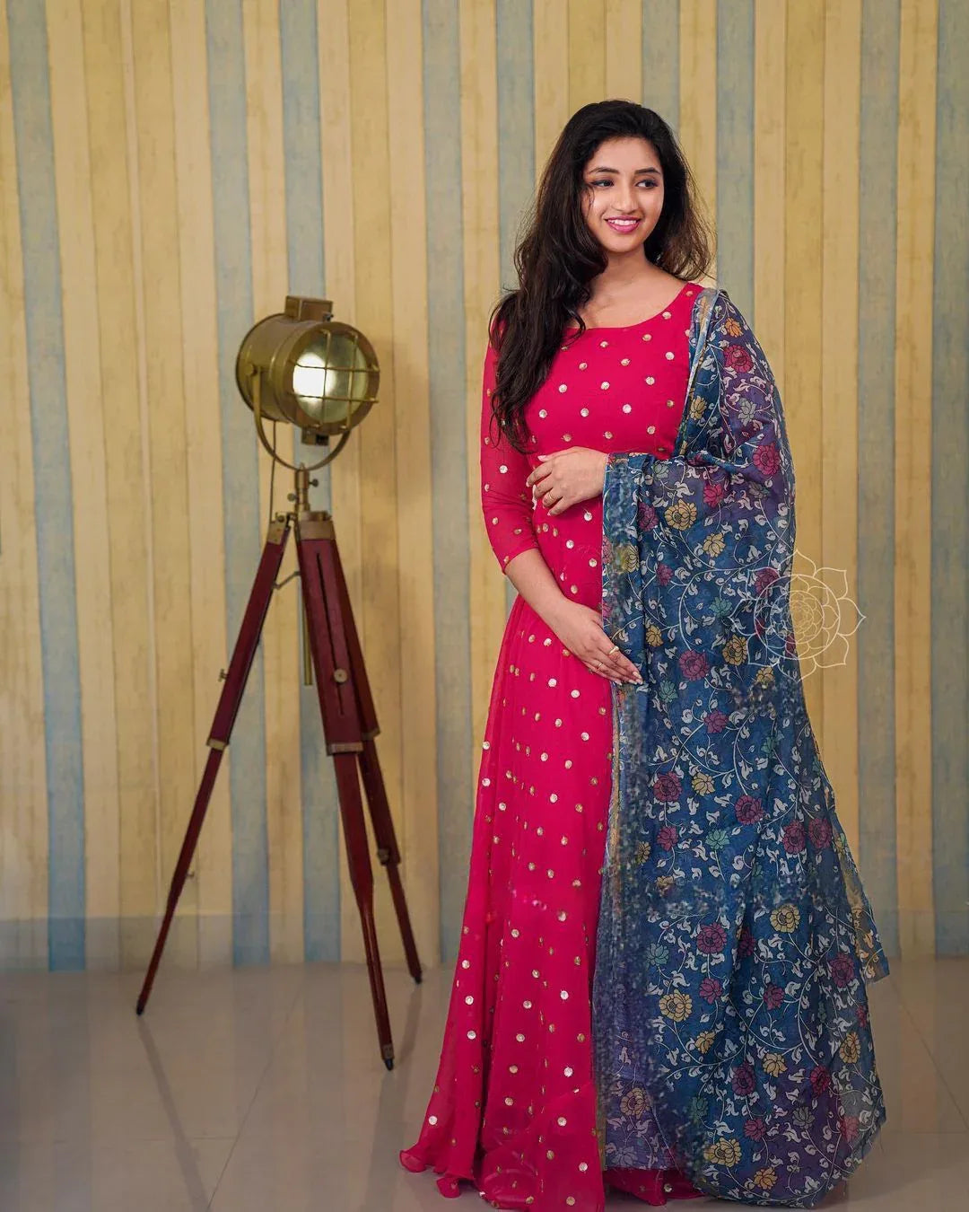 Embroidery Butti Georgette Gown Anant Tex Exports Private Limited