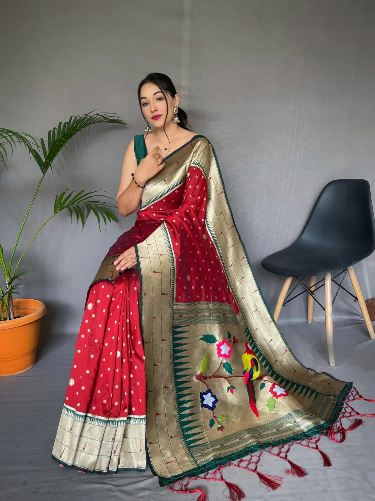 POLKA PAITHANI PURE PAITHANI SILK SAREE Anant Tex Exports Private Limited