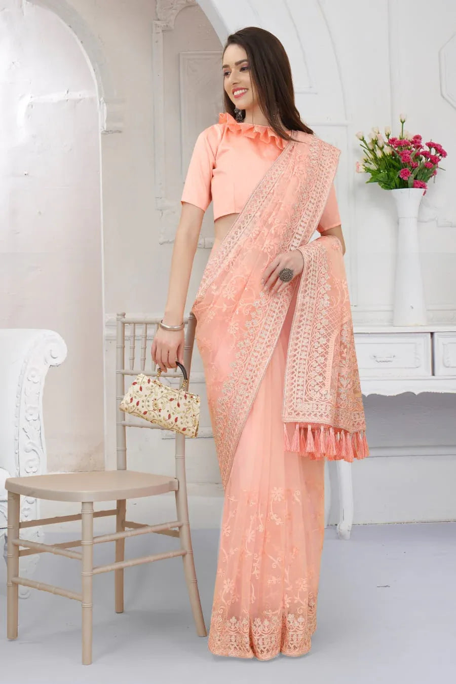 Taj Heavy Butterfly Net Saree Anant Tex Exports Private Limited