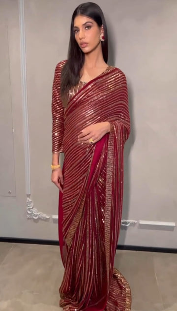 Party Wear Designer Sequin Saree Anant Tex Exports Private Limited