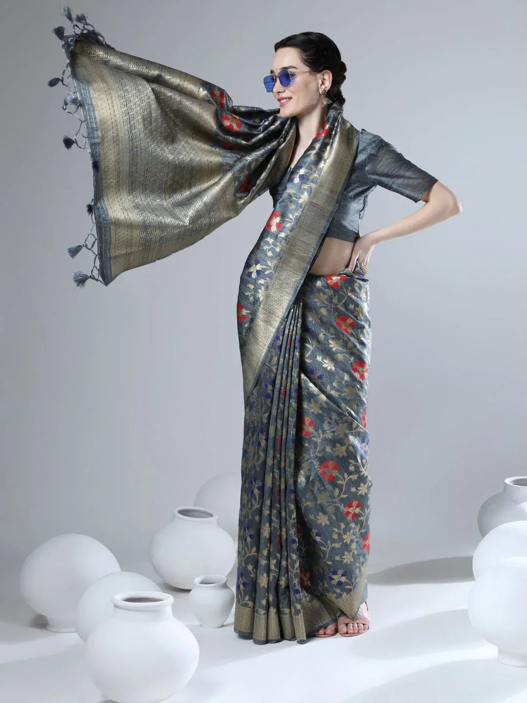 Tussar Silk Jamdani Weaving Saree Anant Tex Exports Private Limited