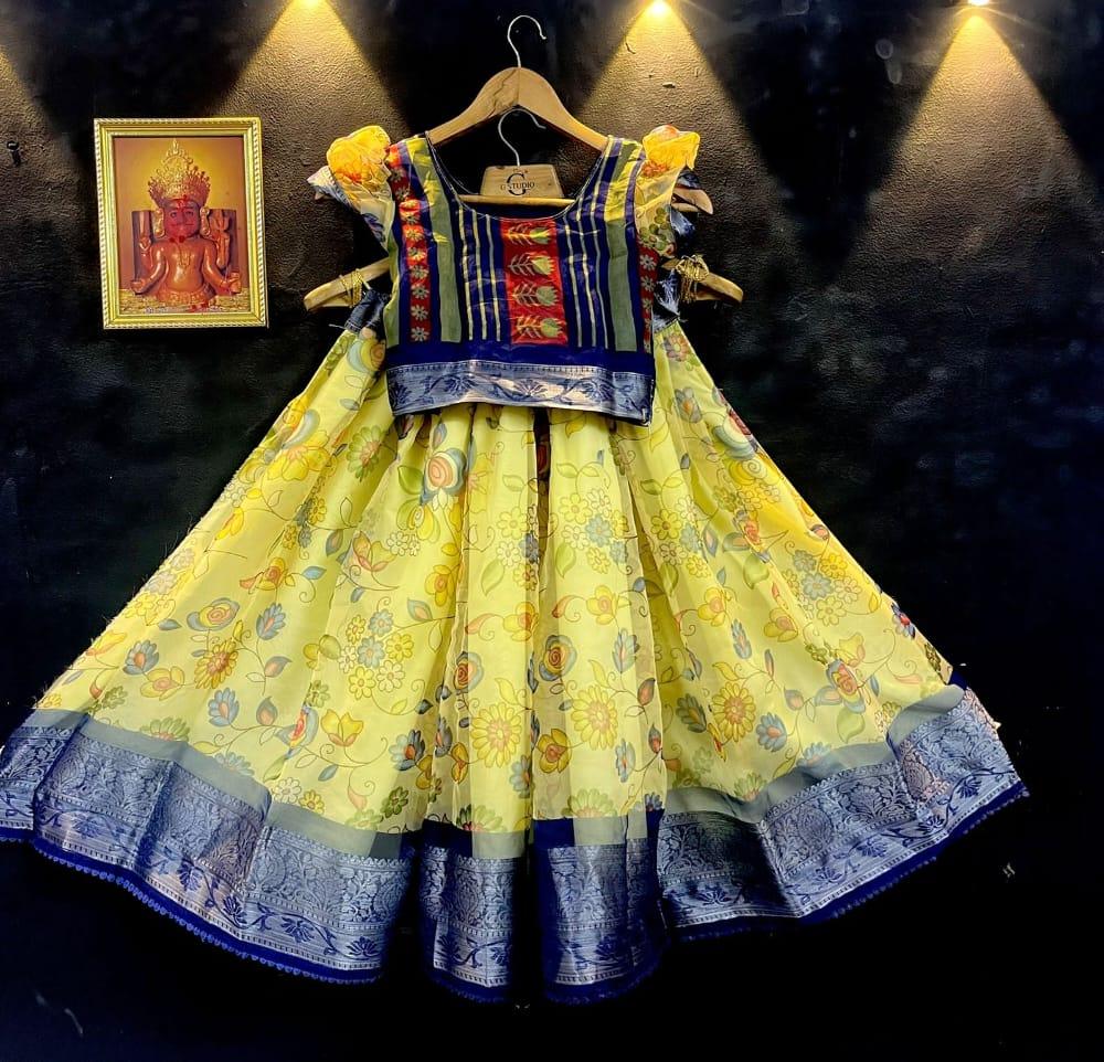 DIGITAL FLOWER PRINT KIDS LEHENGA Anant Tex Exports Private Limited