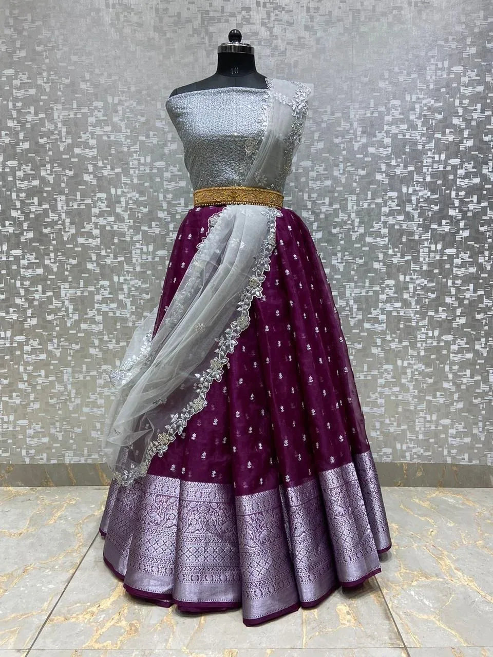 Fancy Kanchi Organza Silk Lehenga Anant Tex Exports Private Limited
