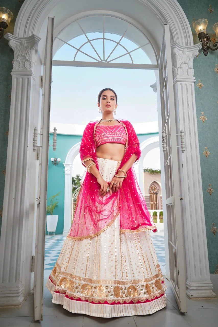 FANCY OCCASION WEAR SEQUINS LEHENGA D.NO 1738 Anant Tex Exports Private Limited