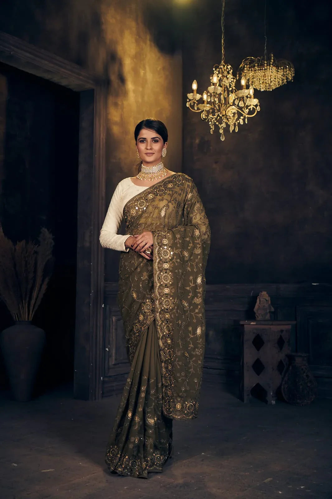 Rannkaar Heavy Butterfly Georgette Saree Anant Tex Exports Private Limited