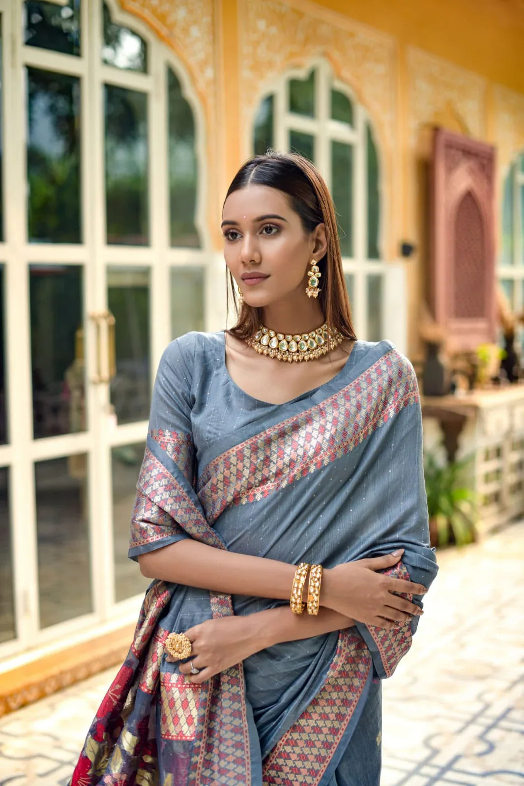 Premium Linen Silk Saree Anant Tex Exports Private Limited